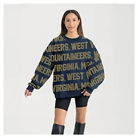 Sweat-shirt surdimensionné Hype Era bleu marine Gameday Couture pour femme des West Virginia Mountaineers