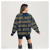 Sweat-shirt surdimensionné Hype Era bleu marine Gameday Couture pour femme des West Virginia Mountaineers