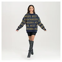 Sweat-shirt surdimensionné Hype Era bleu marine Gameday Couture pour femme des West Virginia Mountaineers