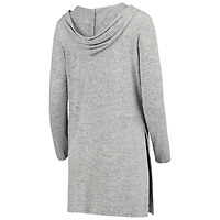 Women's Heathered Gray West Virginia Mountaineers Cuddle Soft Duster Tri-Blend Hooded Cardigan