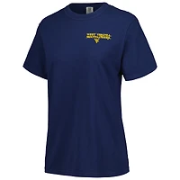 Women's Navy West Virginia Mountaineers Comfort Colors Checkered Mascot T-Shirt