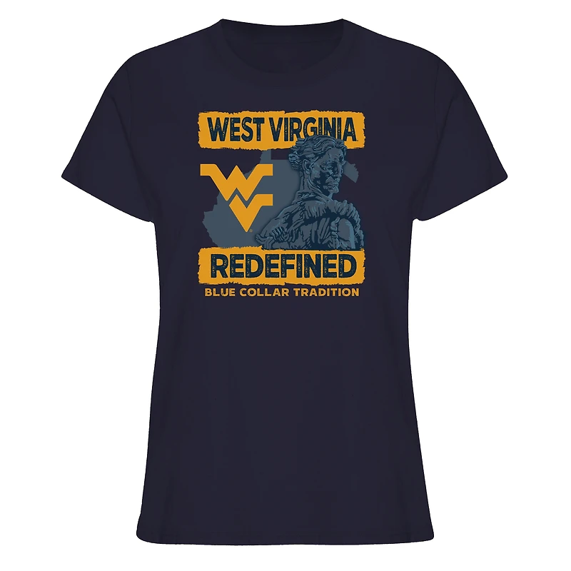 T-shirt de supporter des West Virginia Mountaineers bleu marine pour femme