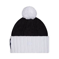 Women's New Era  Black West Virginia Mountaineers Tonal Cuffed Knit Hat with Double Poms