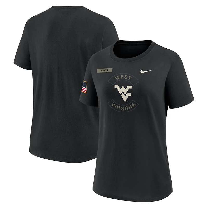 Women's Nike Black West Virginia Mountaineers 2025 Military Appreciation Dri-FIT T-Shirt