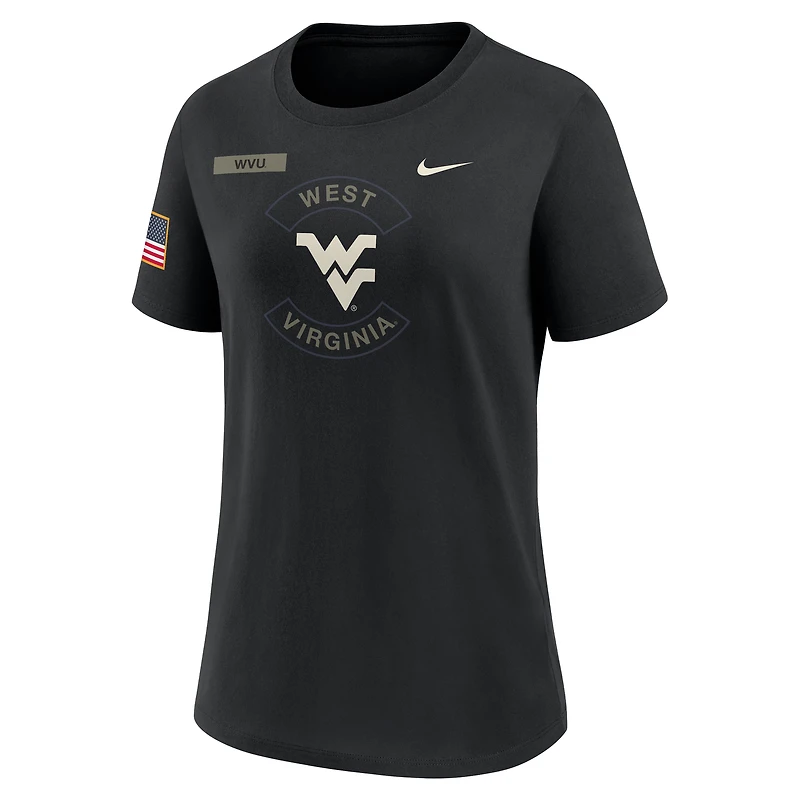Women's Nike Black West Virginia Mountaineers 2025 Military Appreciation Dri-FIT T-Shirt