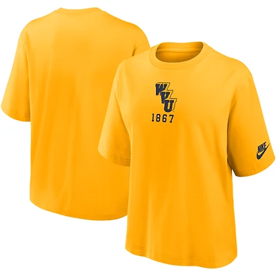 Women's Nike Gold West Virginia Mountaineers Legacy Established Boxy T-Shirt