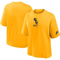 T-shirt Nike Gold West Virginia Mountaineers Legacy Established Boxy pour femme