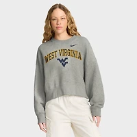 Women's Nike Heather Gray West Virginia Mountaineers Oversized Phoenix Arch Pullover Sweatshirt