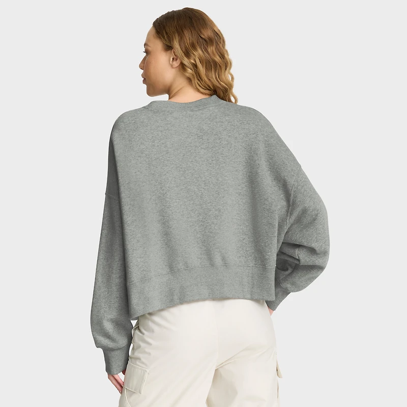 Women's Nike Heather Gray West Virginia Mountaineers Oversized Phoenix Arch Pullover Sweatshirt