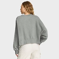 Women's Nike Heather Gray West Virginia Mountaineers Oversized Phoenix Arch Pullover Sweatshirt