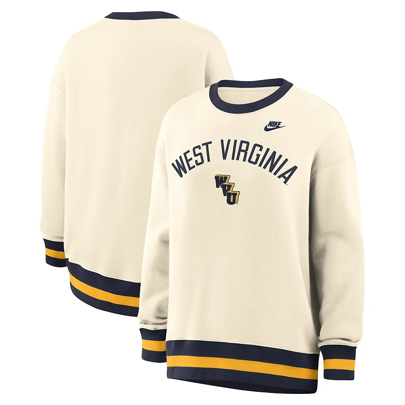 Sweat-shirt Nike Natural West Virginia Mountaineers Oversized Legacy Arch Phoenix pour femme