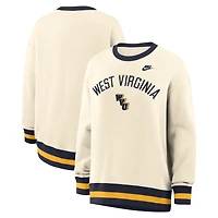 Sweat-shirt Nike Natural West Virginia Mountaineers Oversized Legacy Arch Phoenix pour femme