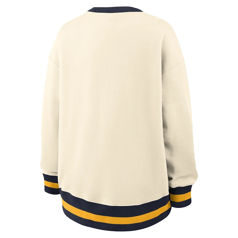 Sweat-shirt Nike Natural West Virginia Mountaineers Oversized Legacy Arch Phoenix pour femme