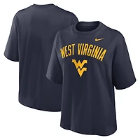 T-shirt Nike bleu marine pour femme avec logo Arch des West Virginia Mountaineers