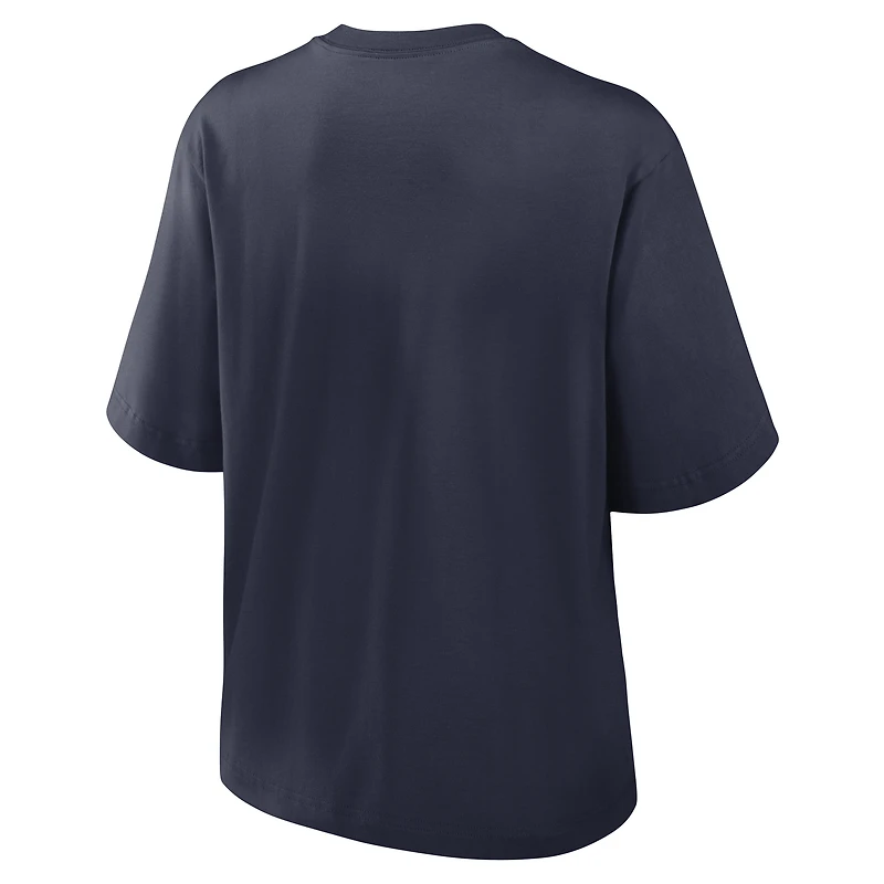 T-shirt Nike bleu marine pour femme avec logo Arch des West Virginia Mountaineers