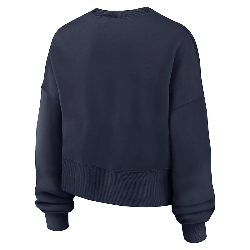 Women's Nike Navy West Virginia Mountaineers Oversized Phoenix Arch Pullover Sweatshirt