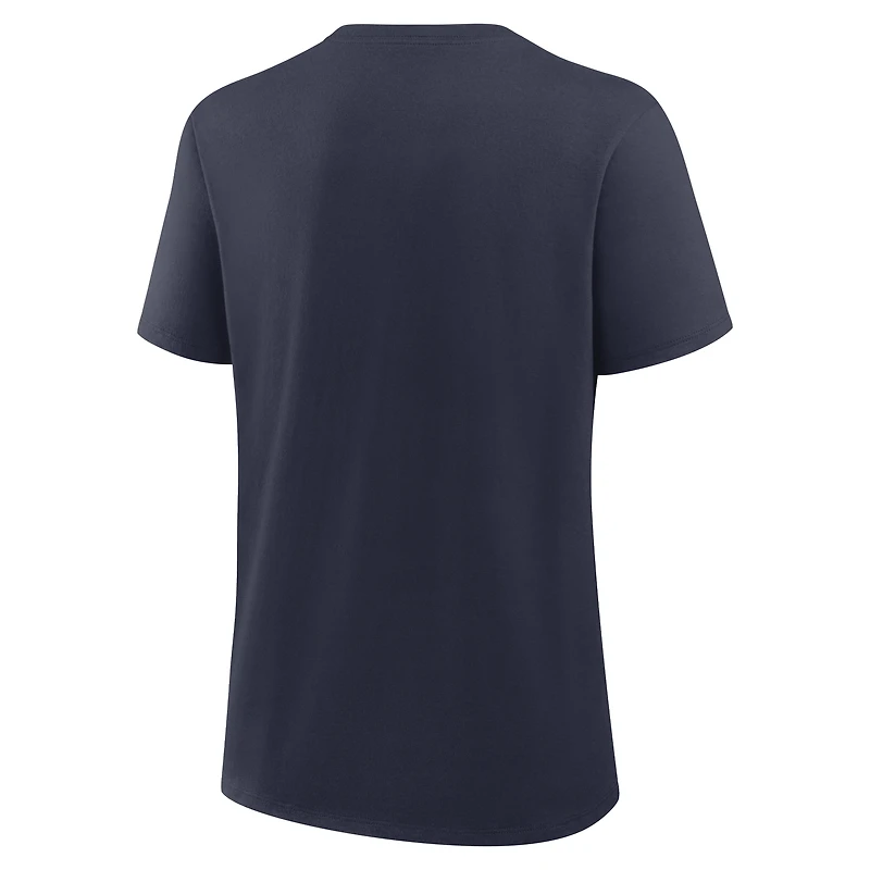 T-shirt Nike pour femme, bleu marine, logo principal des West Virginia Mountaineers
