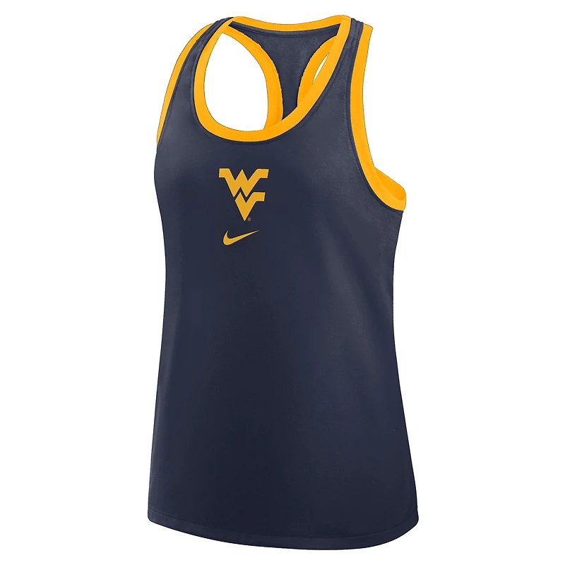 Women's Nike Navy West Virginia Mountaineers Primetime Tri-Blend Racerback Tank Top