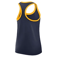 Débardeur dos nageur Nike Primetime Tri-Blend bleu marine pour femme, West Virginia Mountaineers