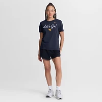 Women's Nike Navy West Virginia Mountaineers Script Mantra Logo T-Shirt