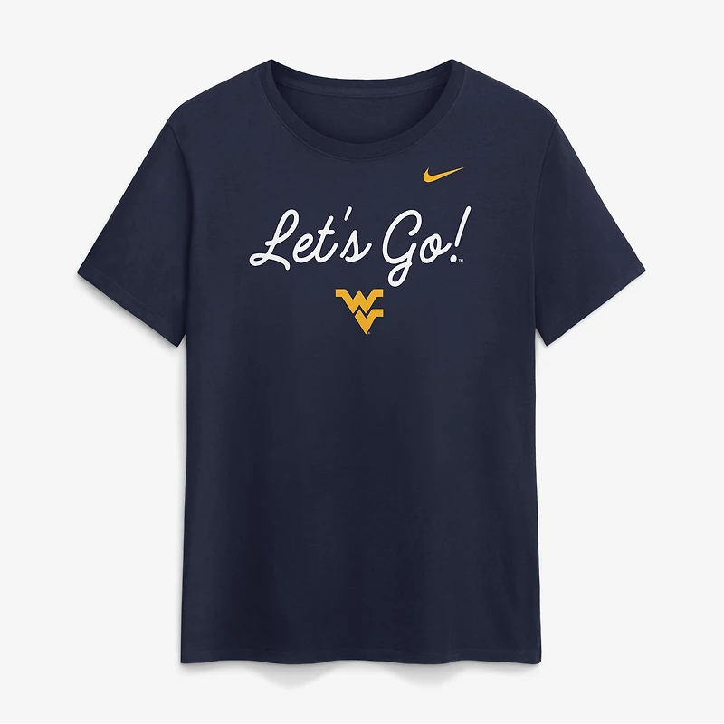 Women's Nike Navy West Virginia Mountaineers Script Mantra Logo T-Shirt
