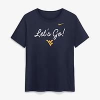 Women's Nike Navy West Virginia Mountaineers Script Mantra Logo T-Shirt