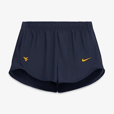 Women's Nike Navy West Virginia Mountaineers Tempo Mid-Rise Dri-FIT Shorts