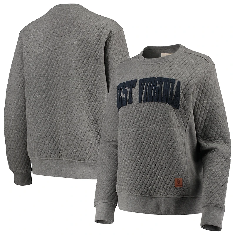 Sweat-shirt matelassé Pressbox Heather Charcoal West Virginia Mountaineers pour femme