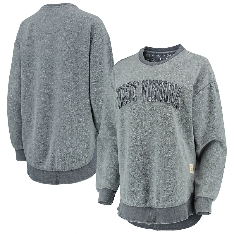 Sweat-shirt Pressbox pour femme bleu marine West Virginia Mountaineers Ponchoville