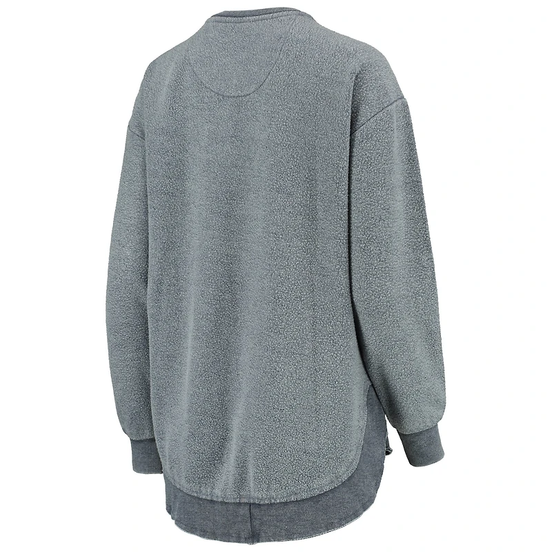 Pull-over Ponchoville bleu marine des West Virginia Mountaineers de Pressbox pour femmes