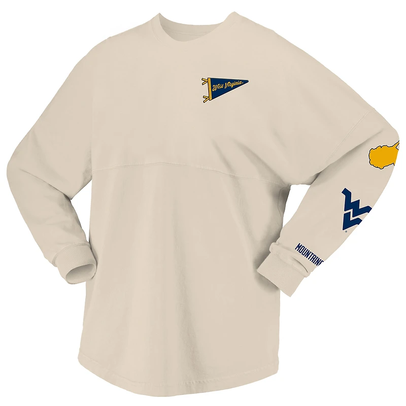 T-shirt à manches longues local Spirit Jersey Natural West Virginia Mountaineers pour femmes