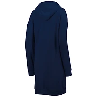 Robe à capuche et col en V lacets Quick Pass West Virginia Mountaineers Touch bleu marine pour femme