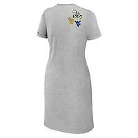 Women's WEAR by Erin Andrews Heather Gray West Virginia Mountaineers Knotted T-Shirt Dress