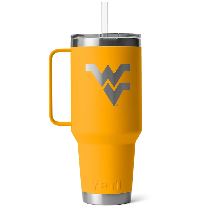 Tasse à paille Rambler YETI West Virginia Mountaineers (1,27 l)