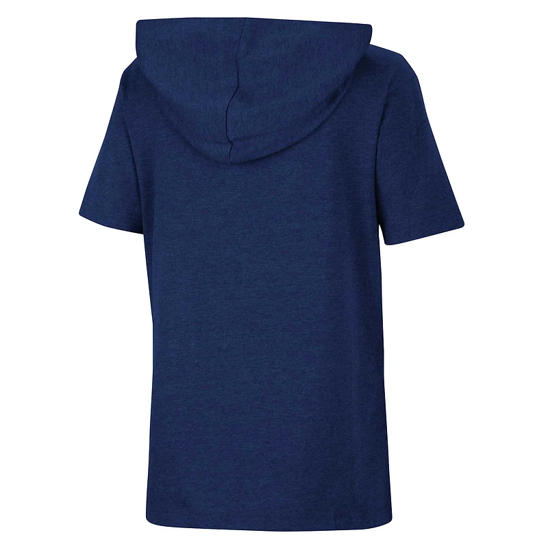 Youth Colosseum Heather Navy West Virginia Mountaineers Varsity Hooded T-Shirt