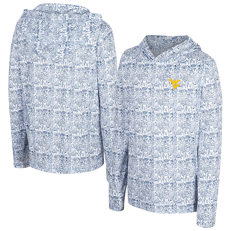Sweat à capuche imprimé intégral West Virginia Mountaineers de la marine Colosseum pour jeunes