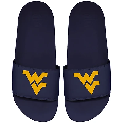 Youth ISlide Navy West Virginia Mountaineers Primary Motto Slide Sandals