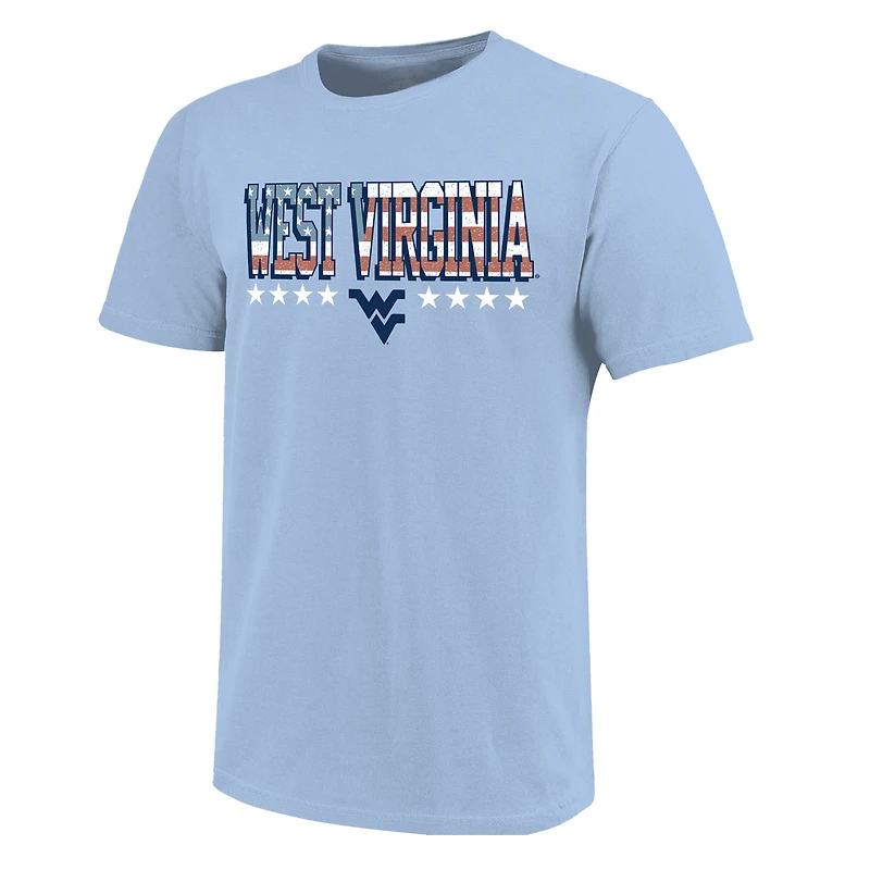 Youth  Light Blue West Virginia Mountaineers Americana Flag T-Shirt