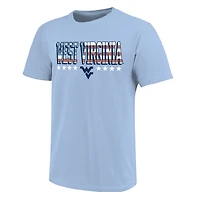 Youth  Light Blue West Virginia Mountaineers Americana Flag T-Shirt