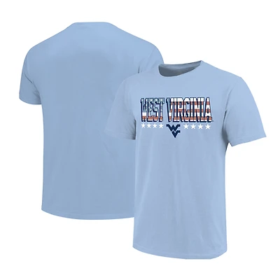 Youth Light Blue West Virginia Mountaineers Americana Flag T-Shirt