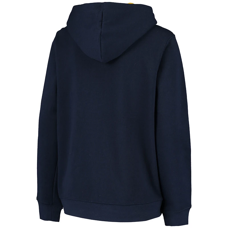 Chandail à capuchon avec arche et logo appliqués Mountaineers de la Virginie l'Ouest bleu marine pour jeune