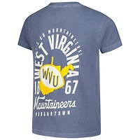 T-shirt bleu marine pour jeunes des West Virginia Mountaineers, motif mascotte, couleurs confort