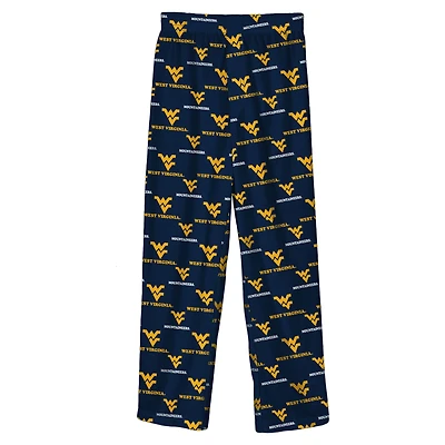 Youth Navy West Virginia Mountaineers Team Color Printed Pants