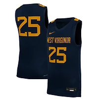 maillot de basketball réplique Nike pour enfant n° 25 bleu marine des Mountaineers Virginie-Occidentale, du jeunes, joueur 25.