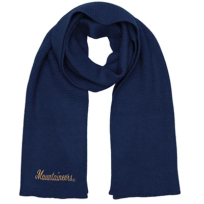 Écharpe en tricot tendance ZooZatz bleu marine West Virginia Mountaineers