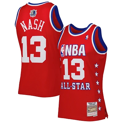 Maillot Swingman Mitchell & Ness Steve Nash rouge de la Conférence Ouest 2003 All Star Game pour hommes