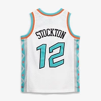 Maillot Swingman Mitchell & Ness blanc John Stockton, édition limitée NBA All-Star Game 1996, collection Hardwood Classics.