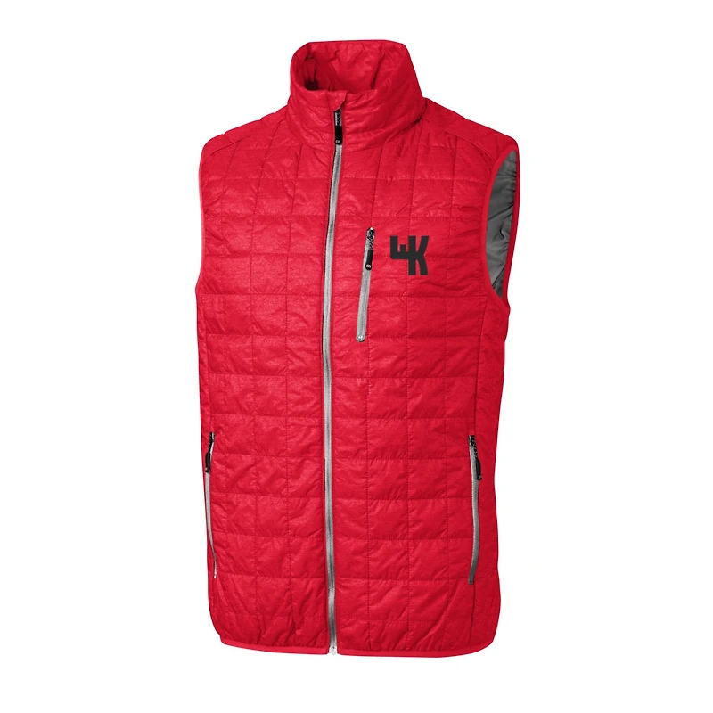 Gilet matelassé isolant entièrement zippé Rainier PrimaLoft Eco avec logo de l'équipe principale des Western Kentucky Hilltoppers Cutter & Buck Red