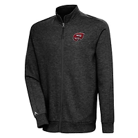 Men's Antigua Heather Black Western Kentucky Hilltoppers Action Full-Zip Jacket