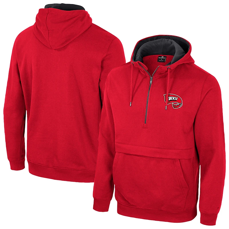 Sweat à capuche demi-zippé Colosseum Red Western Kentucky Hilltoppers pour homme